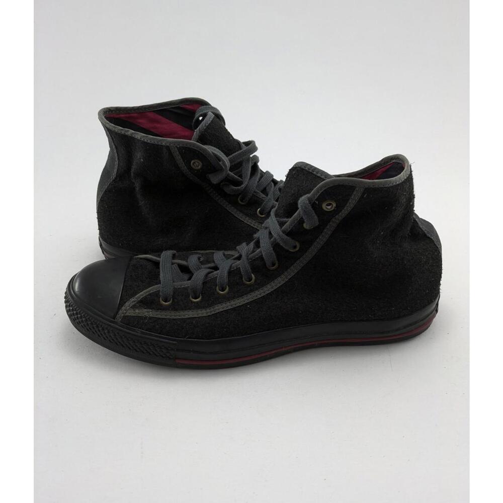 VTG Unisex Converse Chuck Taylor‎ Leather Black Red Skate Shoes Size 10.5M 12.5W